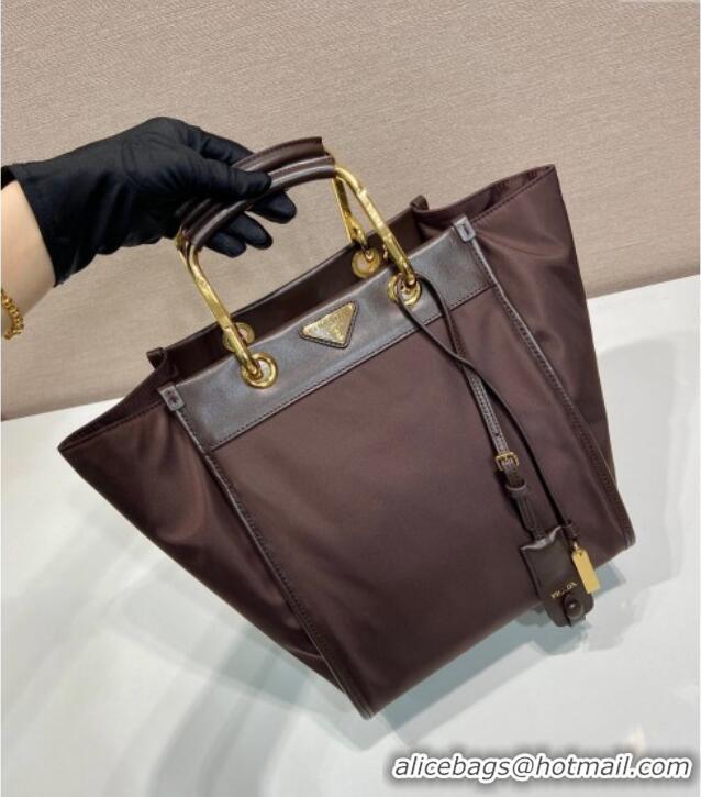 Unique Discount Prada Re-Nylon tote bag 1BG578 Brown 2025