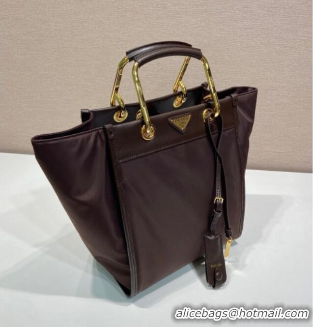 Unique Discount Prada Re-Nylon tote bag 1BG578 Brown 2025