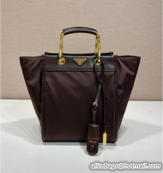 Unique Discount Prada Re-Nylon tote bag 1BG578 Brown 2025