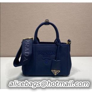 Super Quality Prada Jardiniere cotton canvas mini handbag 1BA038 Baltic Blue 2025