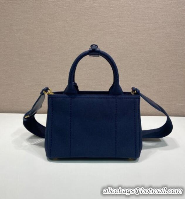 Super Quality Prada Jardiniere cotton canvas mini handbag 1BA038 Baltic Blue 2025