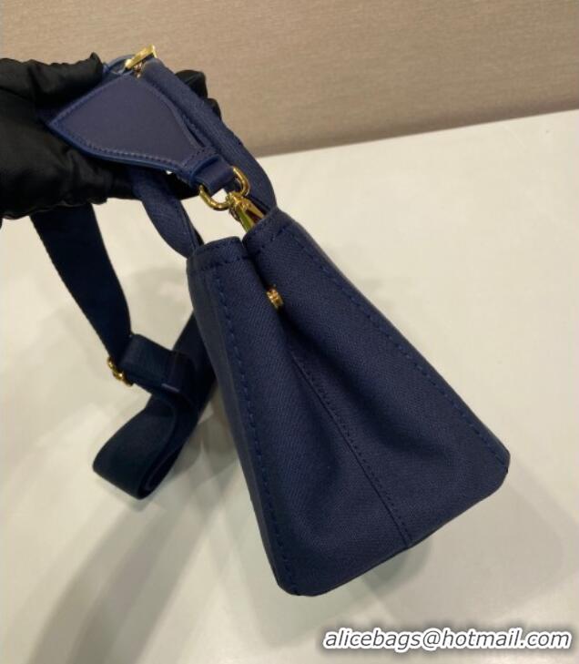 Super Quality Prada Jardiniere cotton canvas mini handbag 1BA038 Baltic Blue 2025