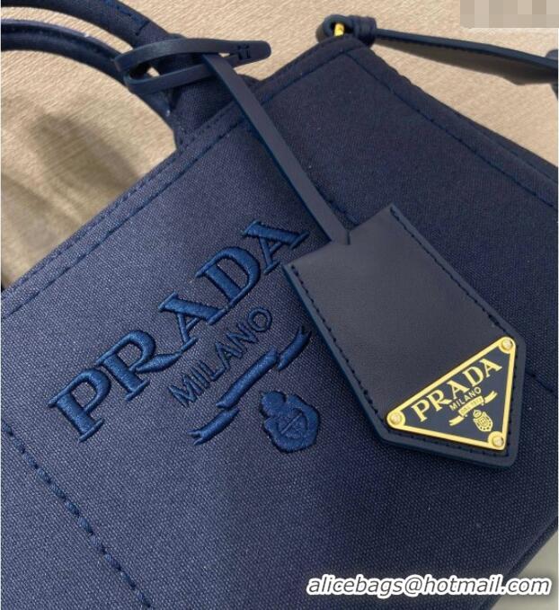Super Quality Prada Jardiniere cotton canvas mini handbag 1BA038 Baltic Blue 2025