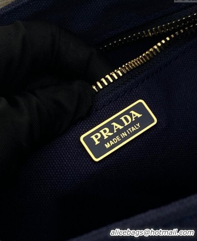 Super Quality Prada Jardiniere cotton canvas mini handbag 1BA038 Baltic Blue 2025