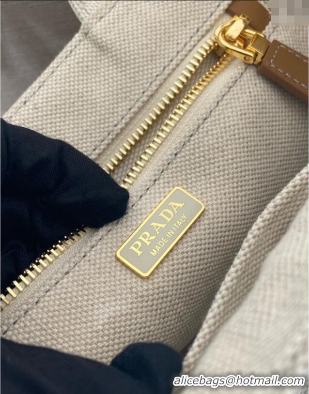Well Crafted Prada Jardiniere linen blend mini handbag 1BA038 White 2025