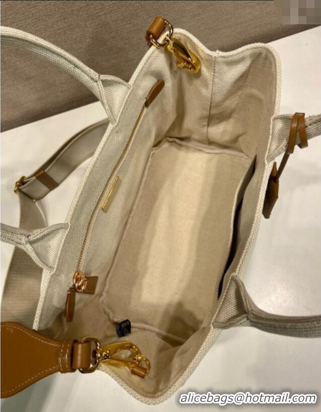 Best Price Prada Jardiniere small linen blend handbag 1BG464 White 2025