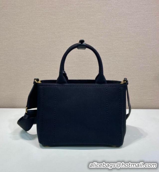 Top Quality Prada Jardiniere small cotton canvas handbag 1BG464 Black 2025