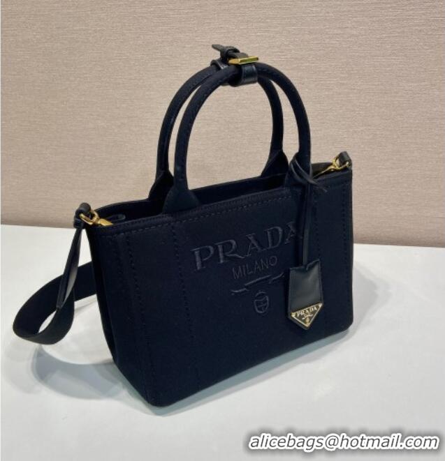 Top Quality Prada Jardiniere small cotton canvas handbag 1BG464 Black 2025