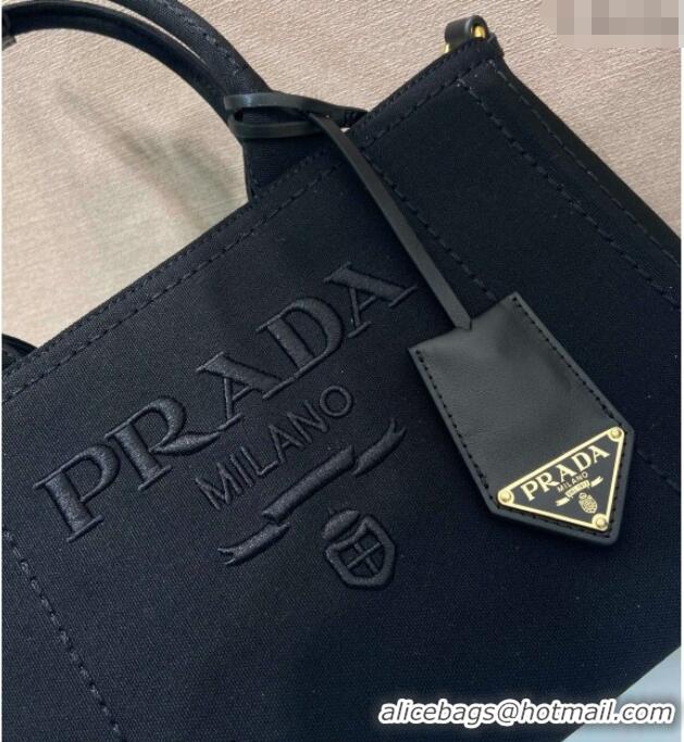 Top Quality Prada Jardiniere small cotton canvas handbag 1BG464 Black 2025