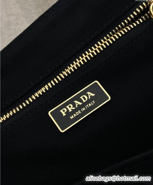 Top Quality Prada Jardiniere small cotton canvas handbag 1BG464 Black 2025
