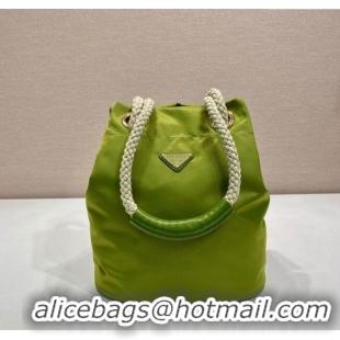 Top Design Prada Mariner Re-Nylon small bucket bag 1BE082 Ivy Green 2025