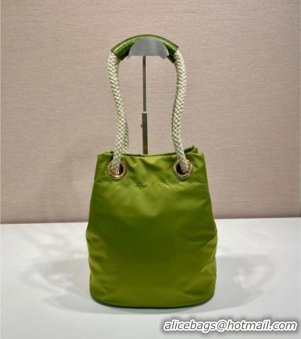 Top Design Prada Mariner Re-Nylon small bucket bag 1BE082 Ivy Green 2025