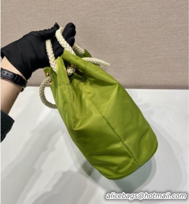 Top Design Prada Mariner Re-Nylon small bucket bag 1BE082 Ivy Green 2025