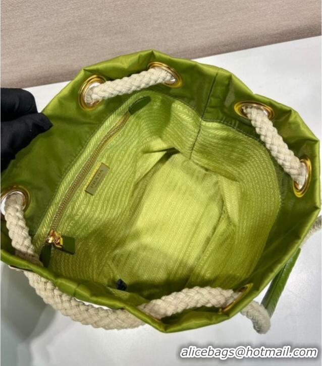 Top Design Prada Mariner Re-Nylon small bucket bag 1BE082 Ivy Green 2025