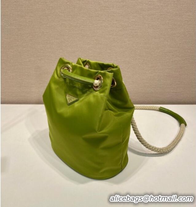 Top Design Prada Mariner Re-Nylon small bucket bag 1BE082 Ivy Green 2025