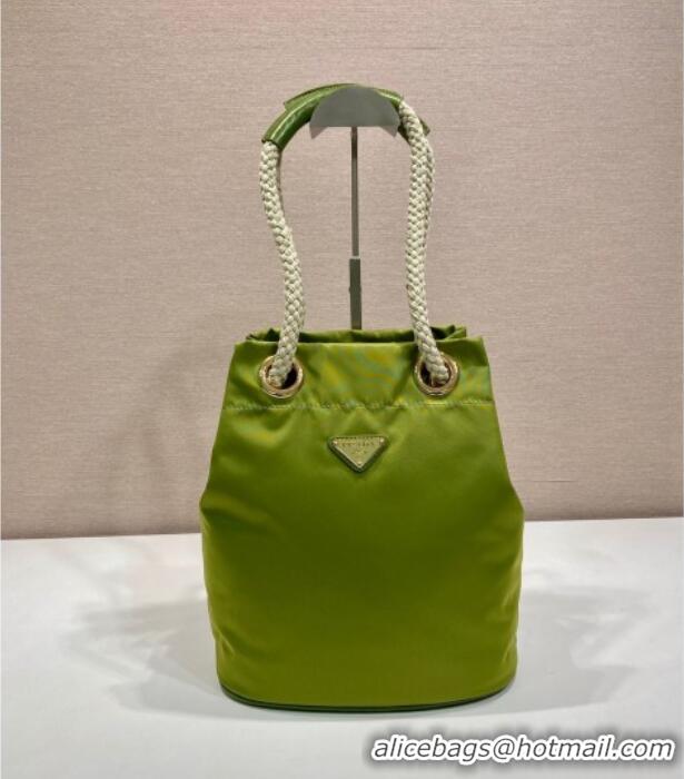 Top Design Prada Mariner Re-Nylon small bucket bag 1BE082 Ivy Green 2025