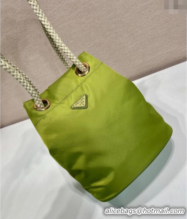Top Design Prada Mariner Re-Nylon small bucket bag 1BE082 Ivy Green 2025