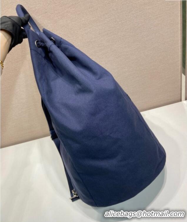 Grade Quality Prada Mens Canvas drawstring duffle bag 2VY011 Baltic Blue 2025