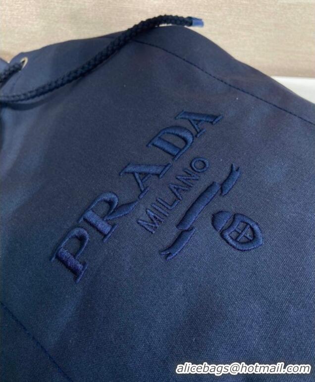 Grade Quality Prada Mens Canvas drawstring duffle bag 2VY011 Baltic Blue 2025