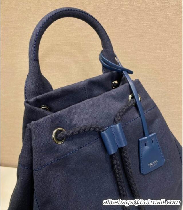 Grade Quality Prada Mens Canvas drawstring duffle bag 2VY011 Baltic Blue 2025