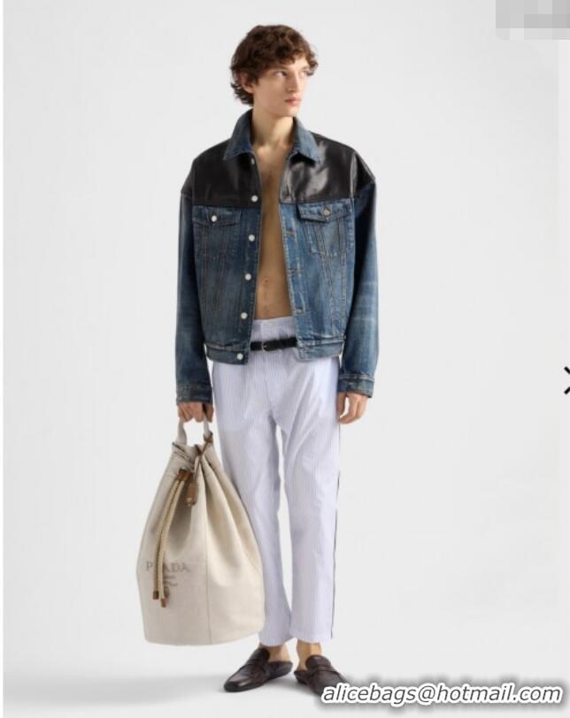 Classic Specials Prada Mens Canvas drawstring duffle bag 2VY011 Black 2025