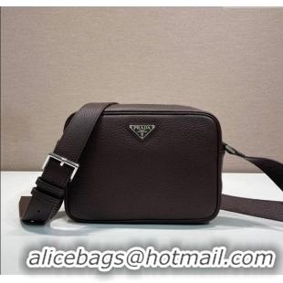 Shop Top Quality Prada Mens Leather shoulder bag Sienna 2VH189 Brown 2025
