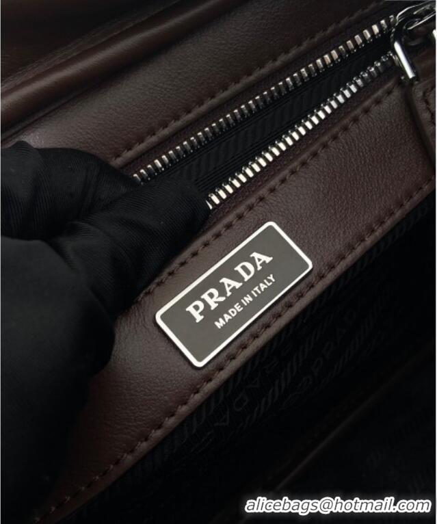 Shop Top Quality Prada Mens Leather shoulder bag Sienna 2VH189 Brown 2025