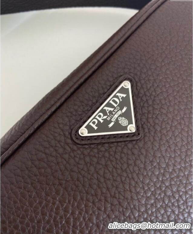 Shop Top Quality Prada Mens Leather shoulder bag Sienna 2VH189 Brown 2025