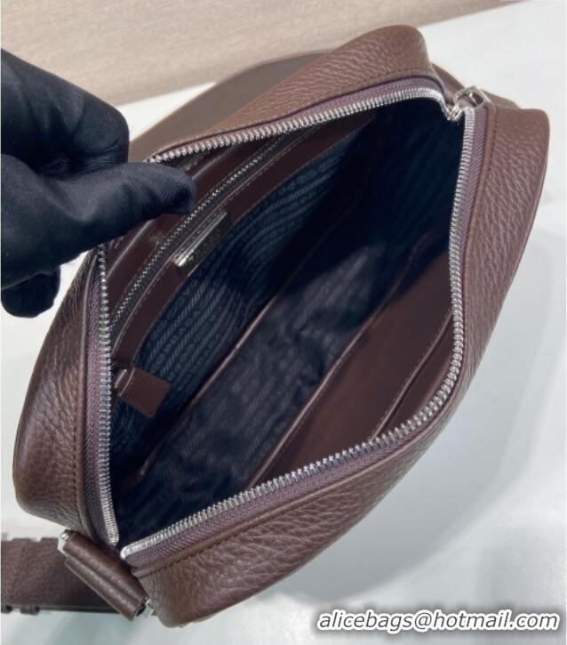 Shop Top Quality Prada Mens Leather shoulder bag Sienna 2VH189 Brown 2025