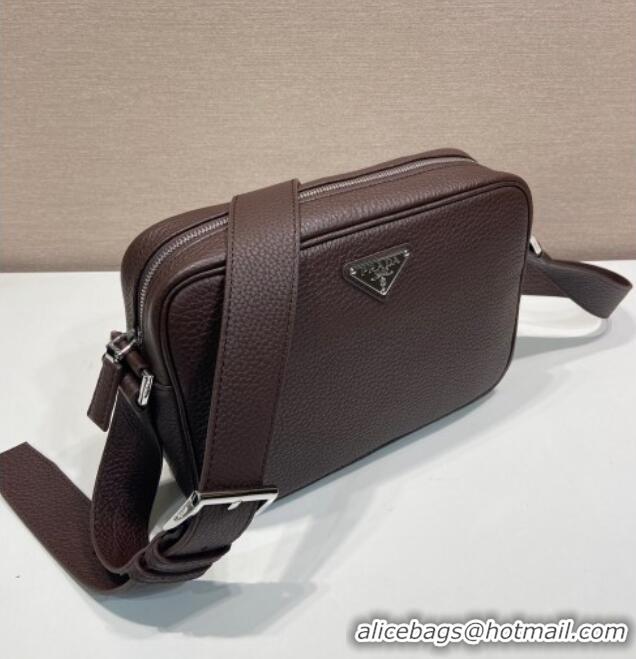 Shop Top Quality Prada Mens Leather shoulder bag Sienna 2VH189 Brown 2025
