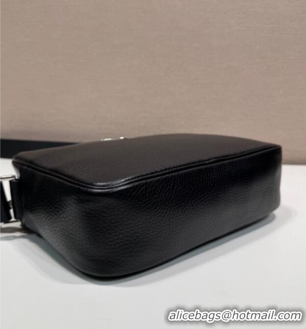 New Fashion Prada Mens Leather shoulder bag 2VH189 Black 2025