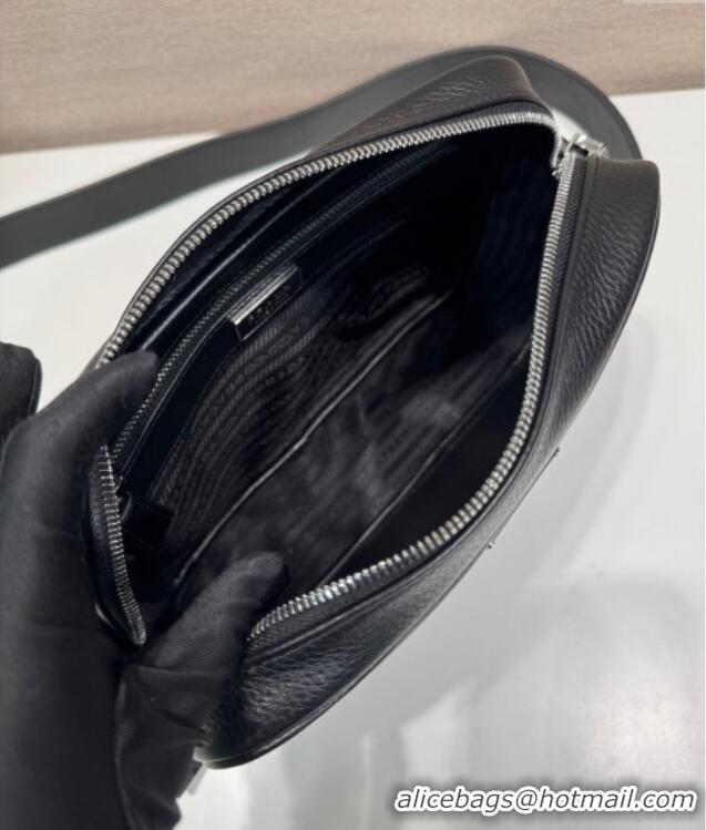 New Fashion Prada Mens Leather shoulder bag 2VH189 Black 2025