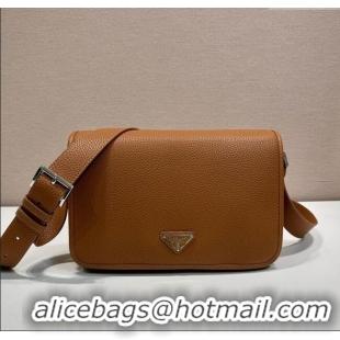 Most Popular Prada Mens Leather shoulder bag 2VD075 Cognac Brown 2025
