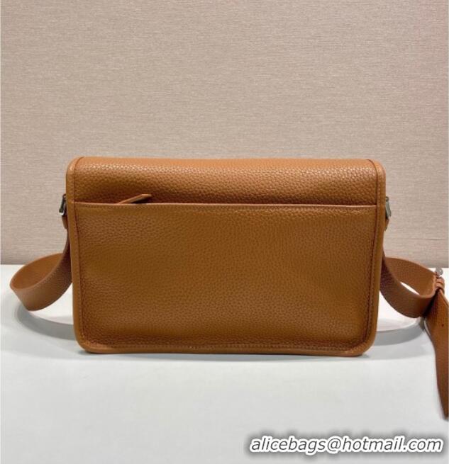 Most Popular Prada Mens Leather shoulder bag 2VD075 Cognac Brown 2025