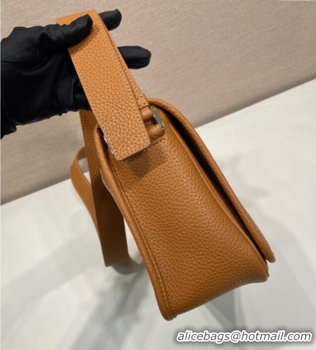 Most Popular Prada Mens Leather shoulder bag 2VD075 Cognac Brown 2025