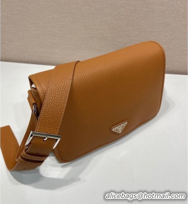 Most Popular Prada Mens Leather shoulder bag 2VD075 Cognac Brown 2025