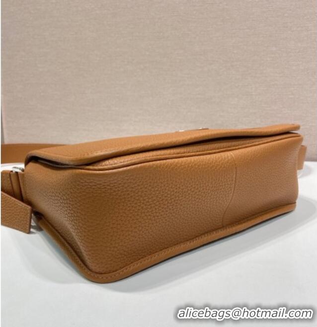 Most Popular Prada Mens Leather shoulder bag 2VD075 Cognac Brown 2025
