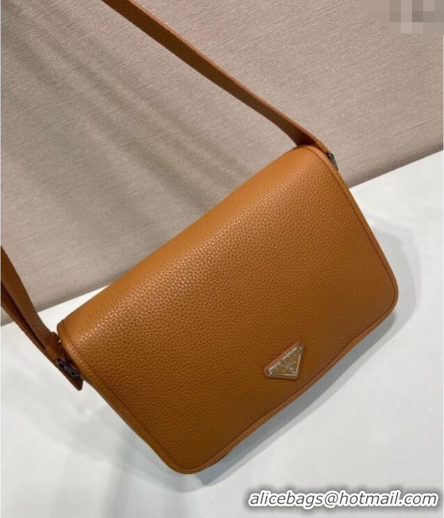 Most Popular Prada Mens Leather shoulder bag 2VD075 Cognac Brown 2025