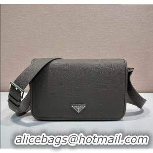 Reasonable Price Prada Mens Leather shoulder bag 2VD075 Grey 2025