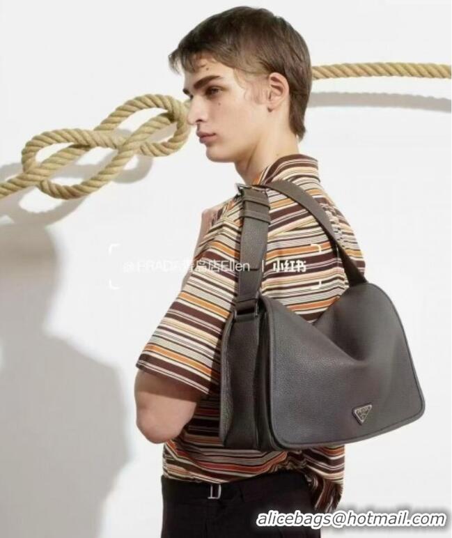 Reasonable Price Prada Mens Leather shoulder bag 2VD075 Grey 2025