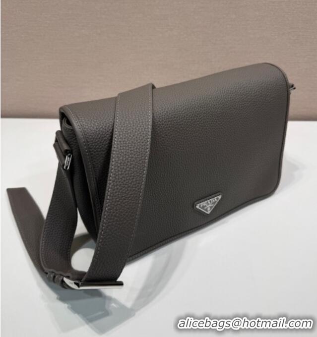Reasonable Price Prada Mens Leather shoulder bag 2VD075 Grey 2025