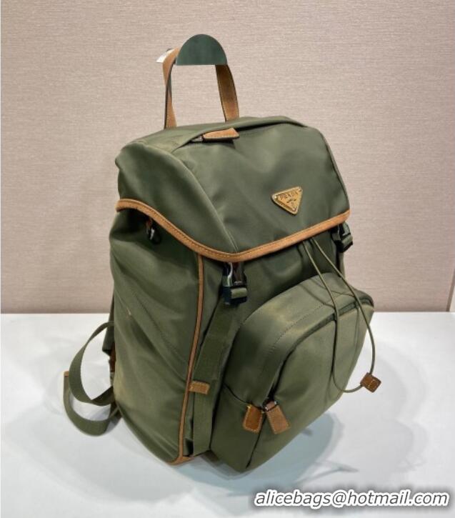 Buy Discount Prada Mens Re-Nylon and Saffiano Leather Backpack 2VZ135 Green 2025