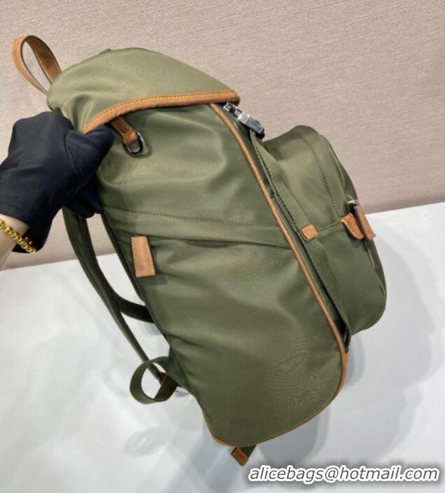 Buy Discount Prada Mens Re-Nylon and Saffiano Leather Backpack 2VZ135 Green 2025