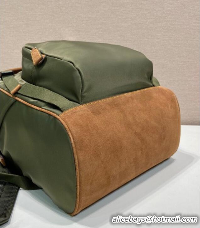 Buy Discount Prada Mens Re-Nylon and Saffiano Leather Backpack 2VZ135 Green 2025