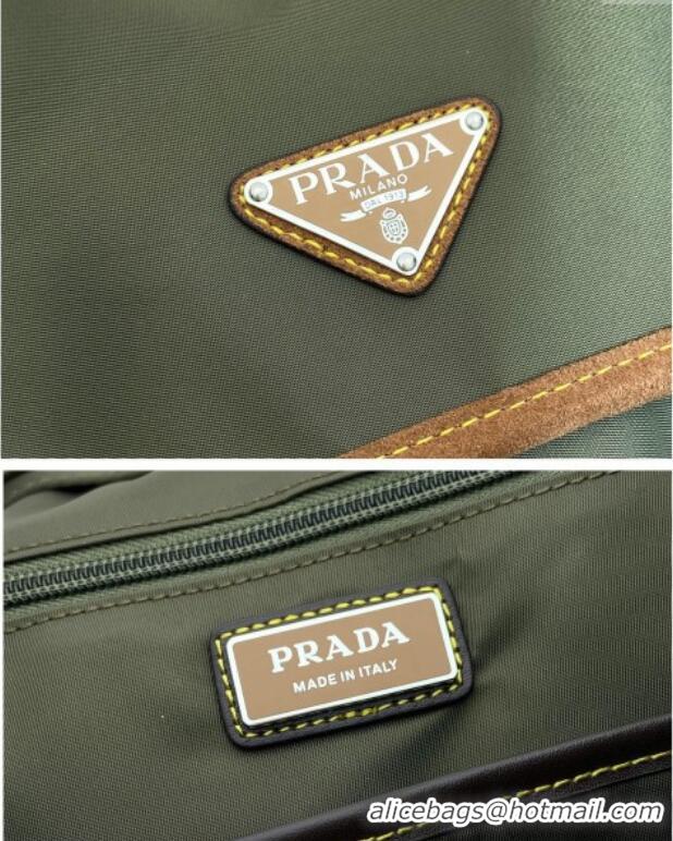 Buy Discount Prada Mens Re-Nylon and Saffiano Leather Backpack 2VZ135 Green 2025