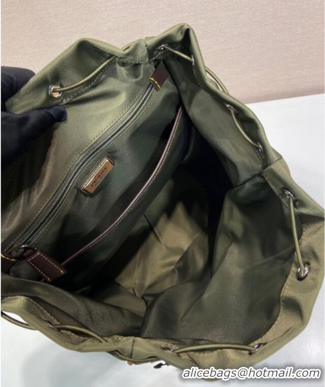 Buy Discount Prada Mens Re-Nylon and Saffiano Leather Backpack 2VZ135 Green 2025