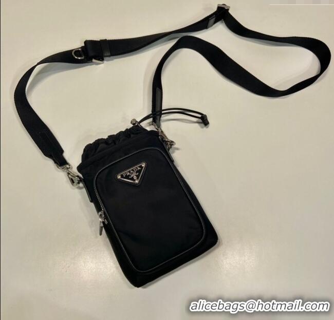 Famous Brand Prada Re-Nylon Smartphone Case 2ZH155 Black 2025