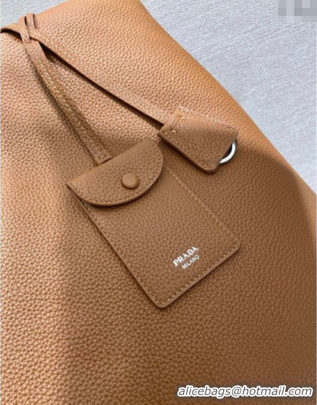 Traditional Discount Prada Mens Leather Tote Bag 2VG130 Cognac Brown 2025