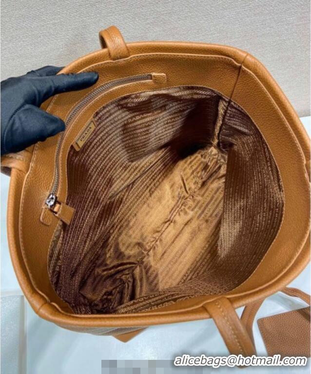 Traditional Discount Prada Mens Leather Tote Bag 2VG130 Cognac Brown 2025