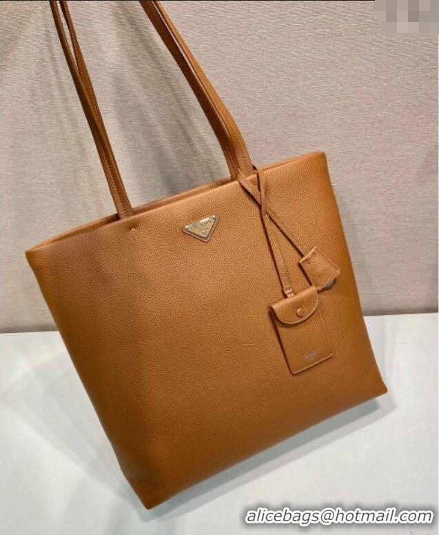 Traditional Discount Prada Mens Leather Tote Bag 2VG130 Cognac Brown 2025